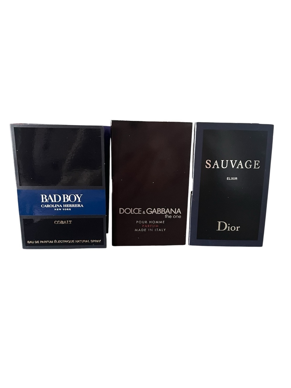 Dior Sauvage Elixir, D&G The One & Bad Boy Cobalt Spray Trio